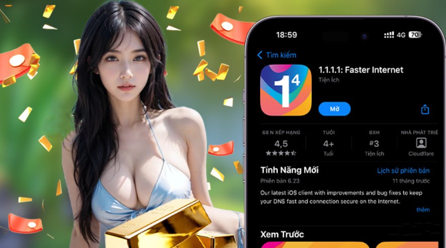 Hình ảnh quảng cáo của iwin hiển thị nền tảng và các lợi ích